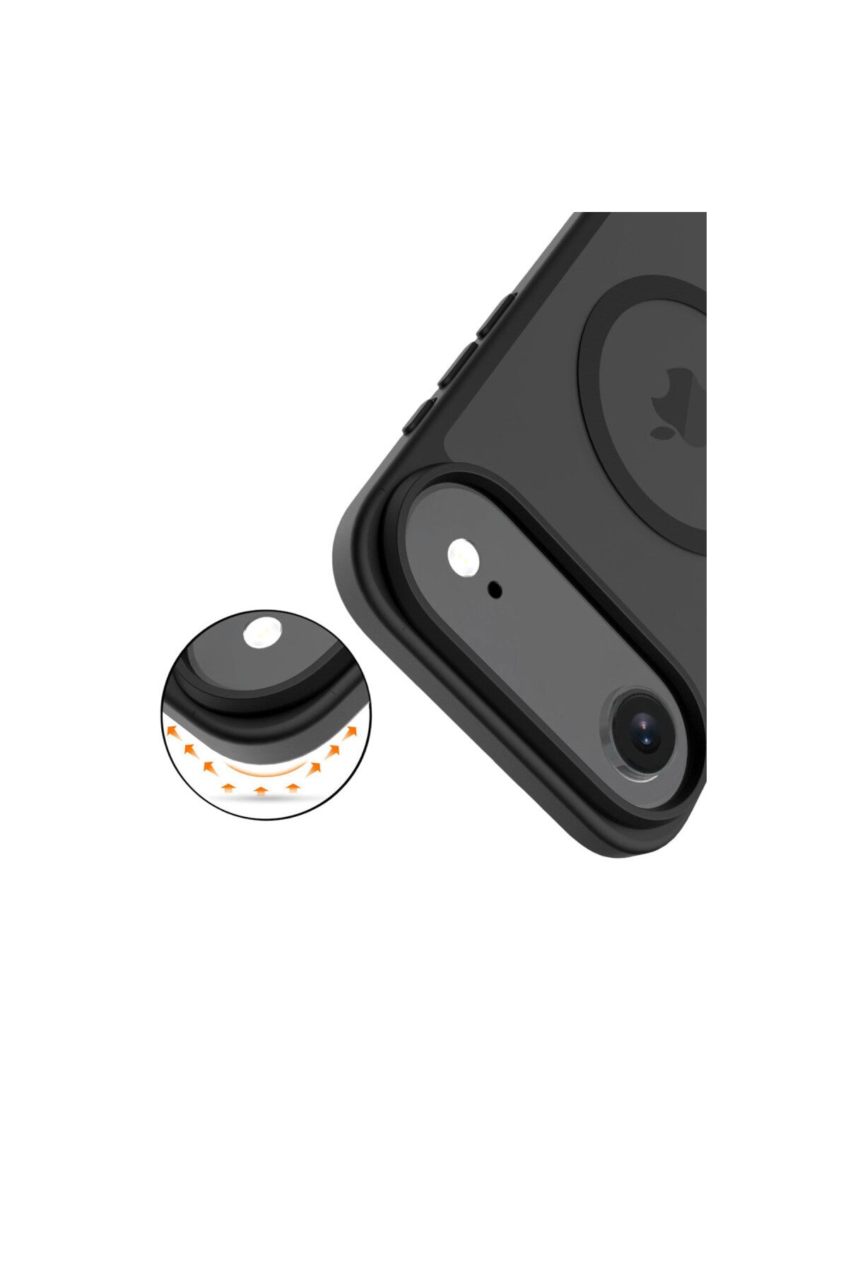 iPhone 17 Air Kılıf Premium Magsafe Şarj Özellikli Mat Transapran Jota Kapak - Siyah