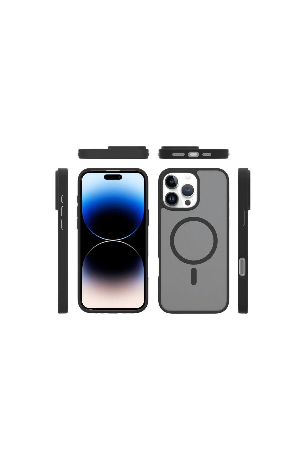 iPhone 16 Pro Kılıf Premium Magsafe Şarj Özellikli Mat Transapran Jota Kapak - Açık Mavi