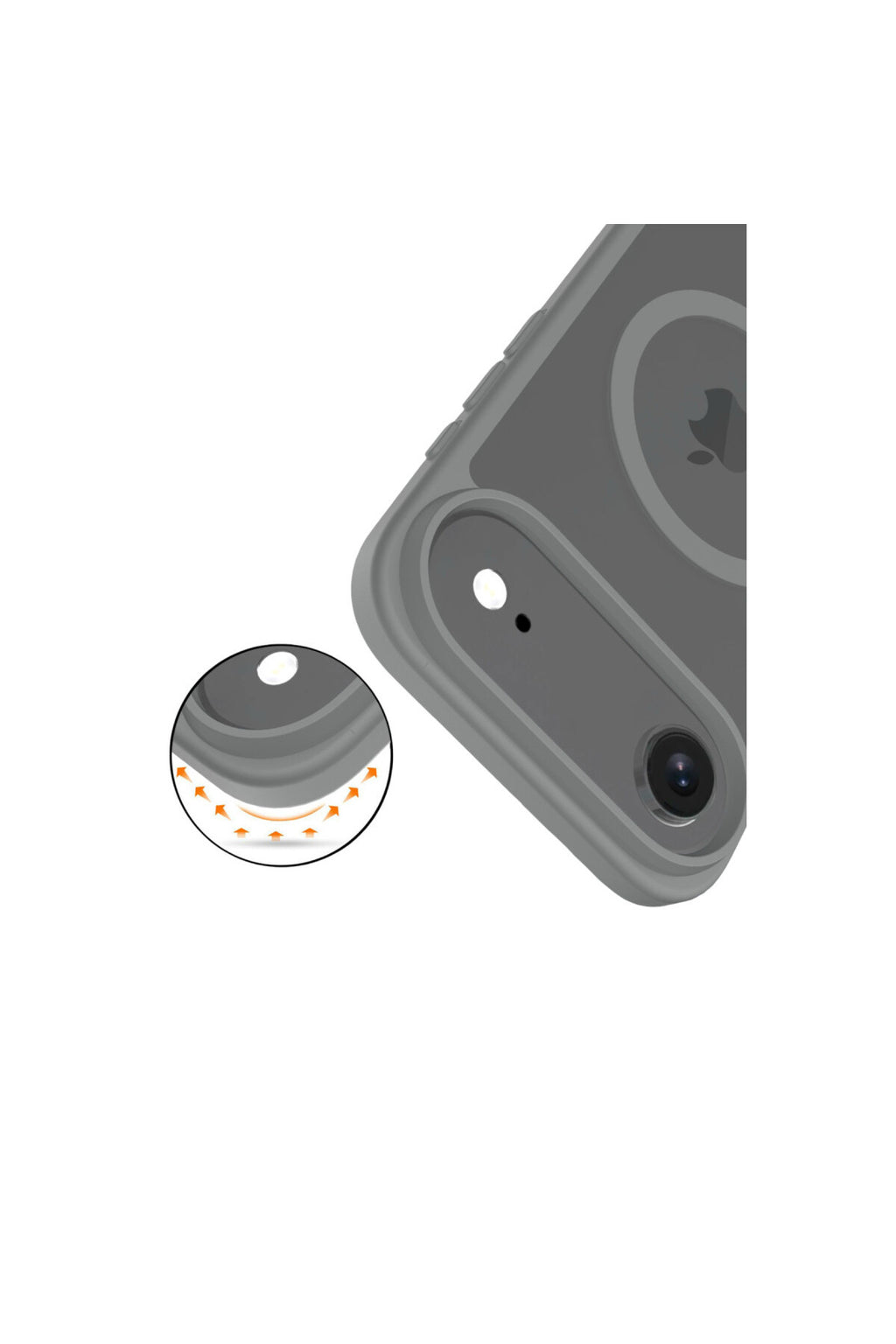 iPhone 17 Air Kılıf Premium Magsafe Şarj Özellikli Mat Transapran Jota Kapak - Titan-Gri