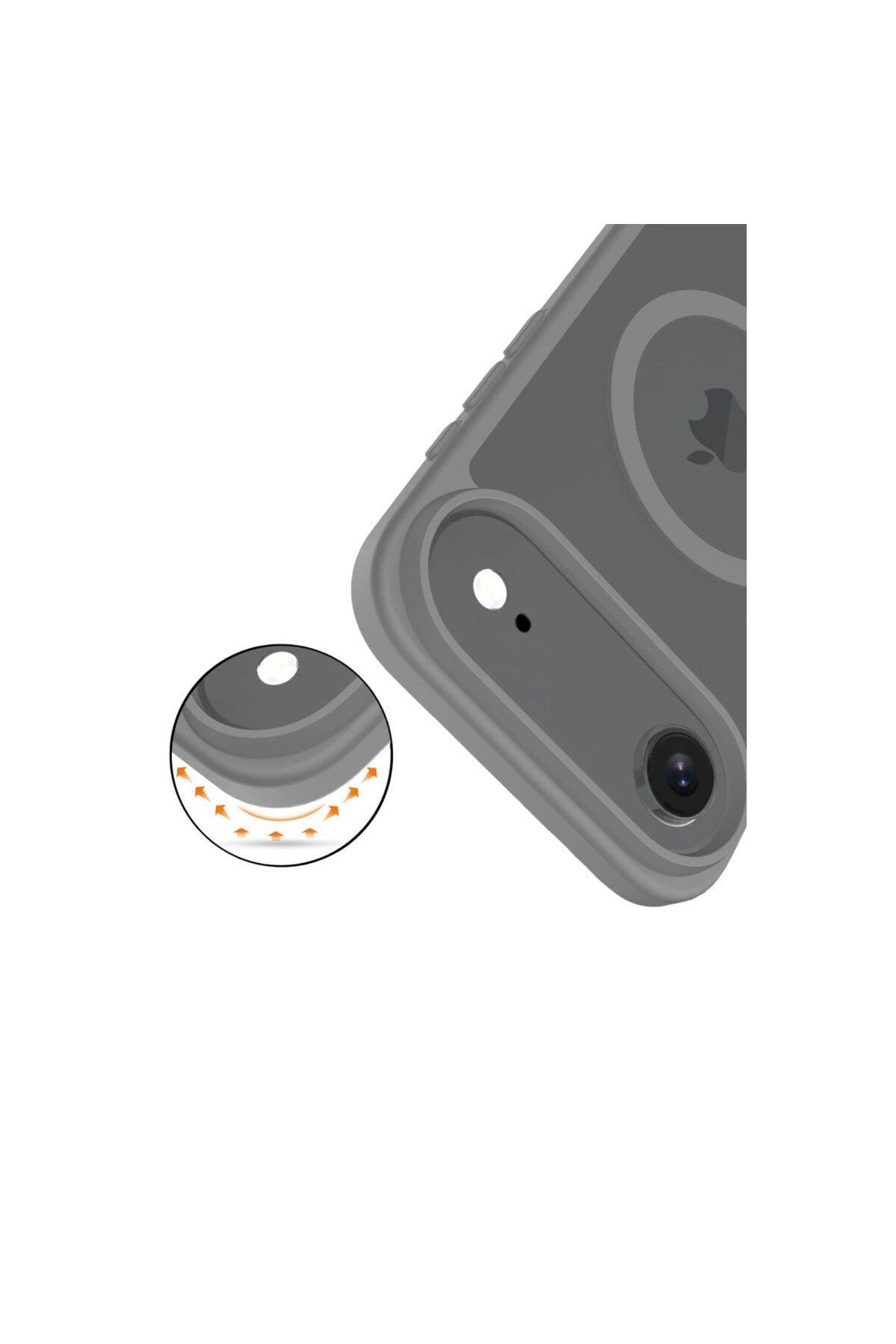 iPhone 17 Air Kılıf Premium Magsafe Şarj Özellikli Mat Transapran Jota Kapak - Titan-Gri