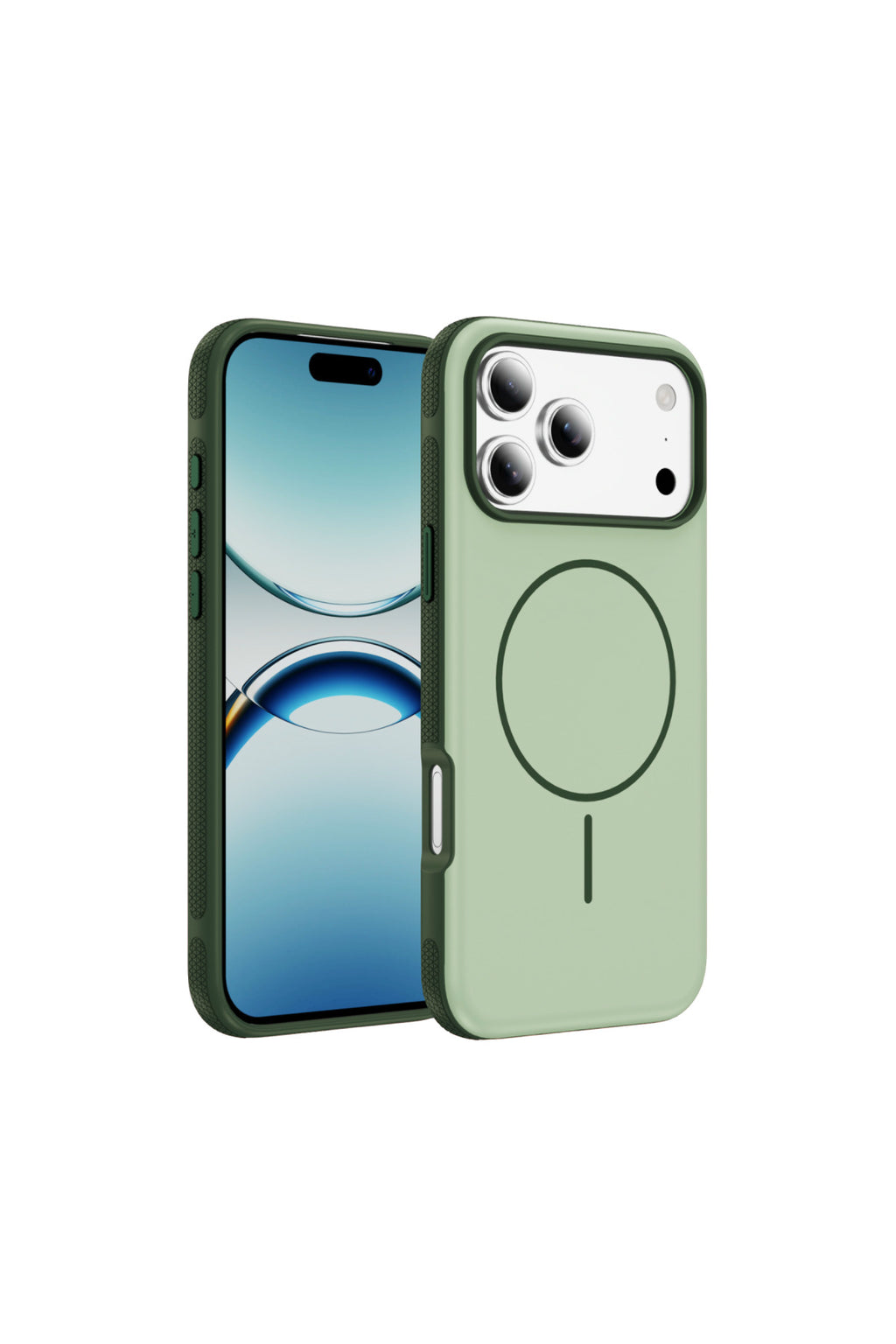 iPhone 17 Pro Uyumlu MagSafe Kılıf Kaymaz Mat Parmak İzi Bırakmayan Darbe Korumalı Neksa Kapak - Yeşil
