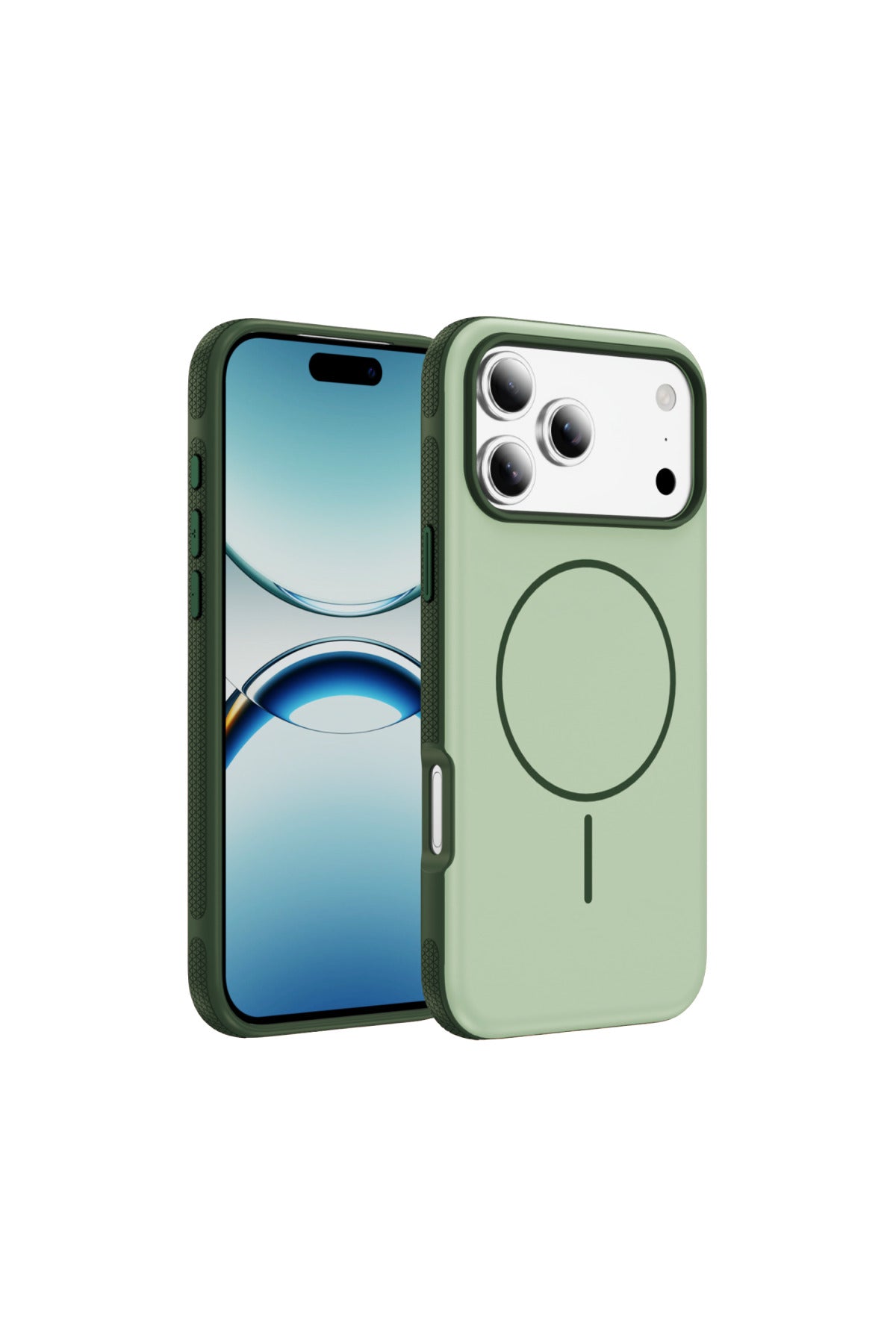 iPhone 17 Pro Max Uyumlu MagSafe Kılıf Kaymaz Mat Parmak İzi Bırakmayan Darbe Korumalı Neksa Kapak - Yeşil