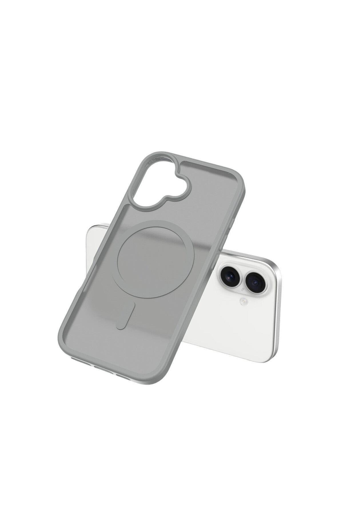 iPhone 17 Kılıf Premium Magsafe Şarj Özellikli Mat Transapran Jota Kapak - Titan-Gri