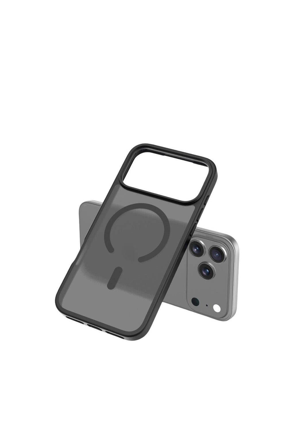 iPhone 17 Pro Kılıf Premium Magsafe Şarj Özellikli Mat Transapran Jota Kapak - Siyah