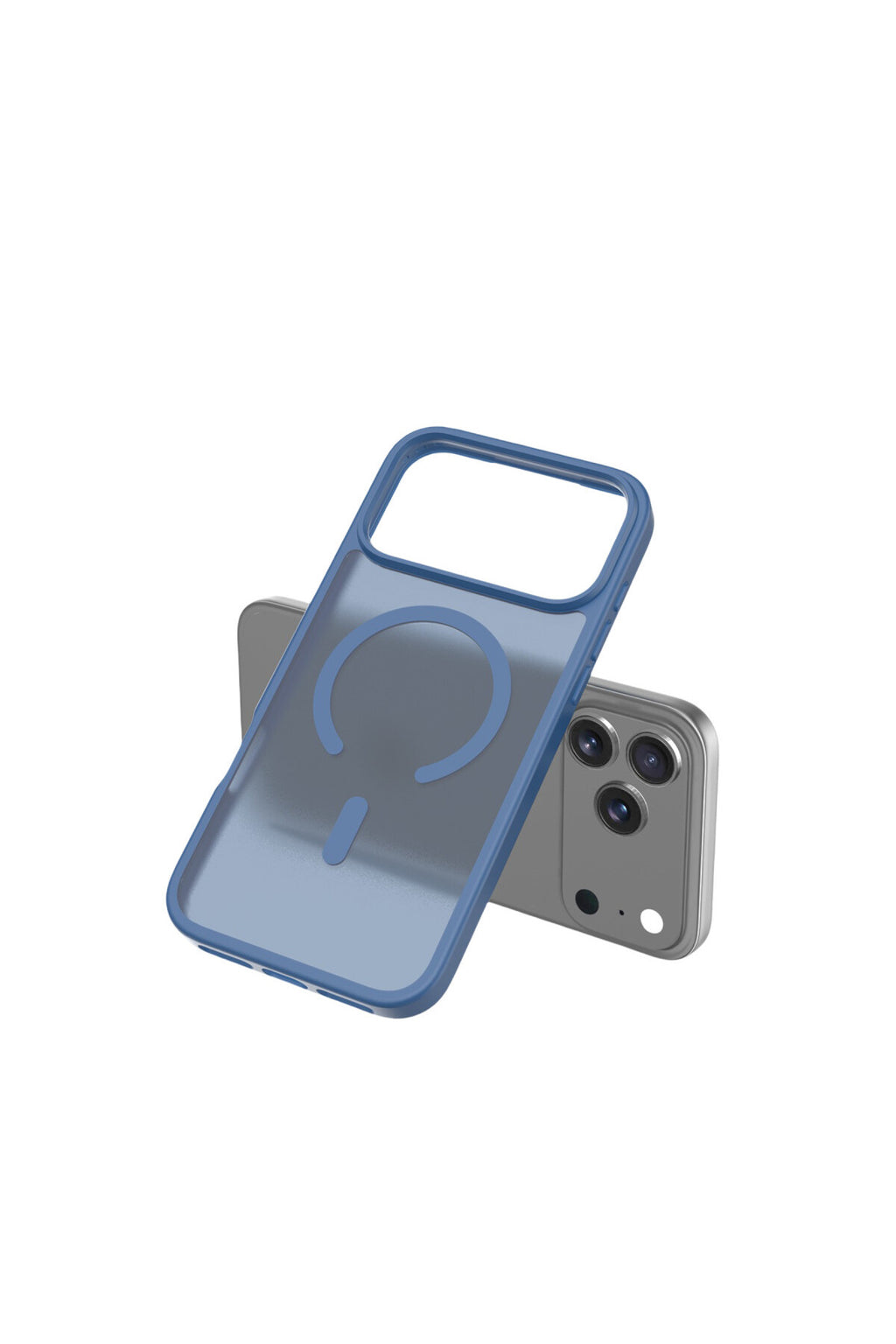 iPhone 17 Pro Max Kılıf Premium Magsafe Şarj Özellikli Mat Transapran Jota Kapak - Lacivert