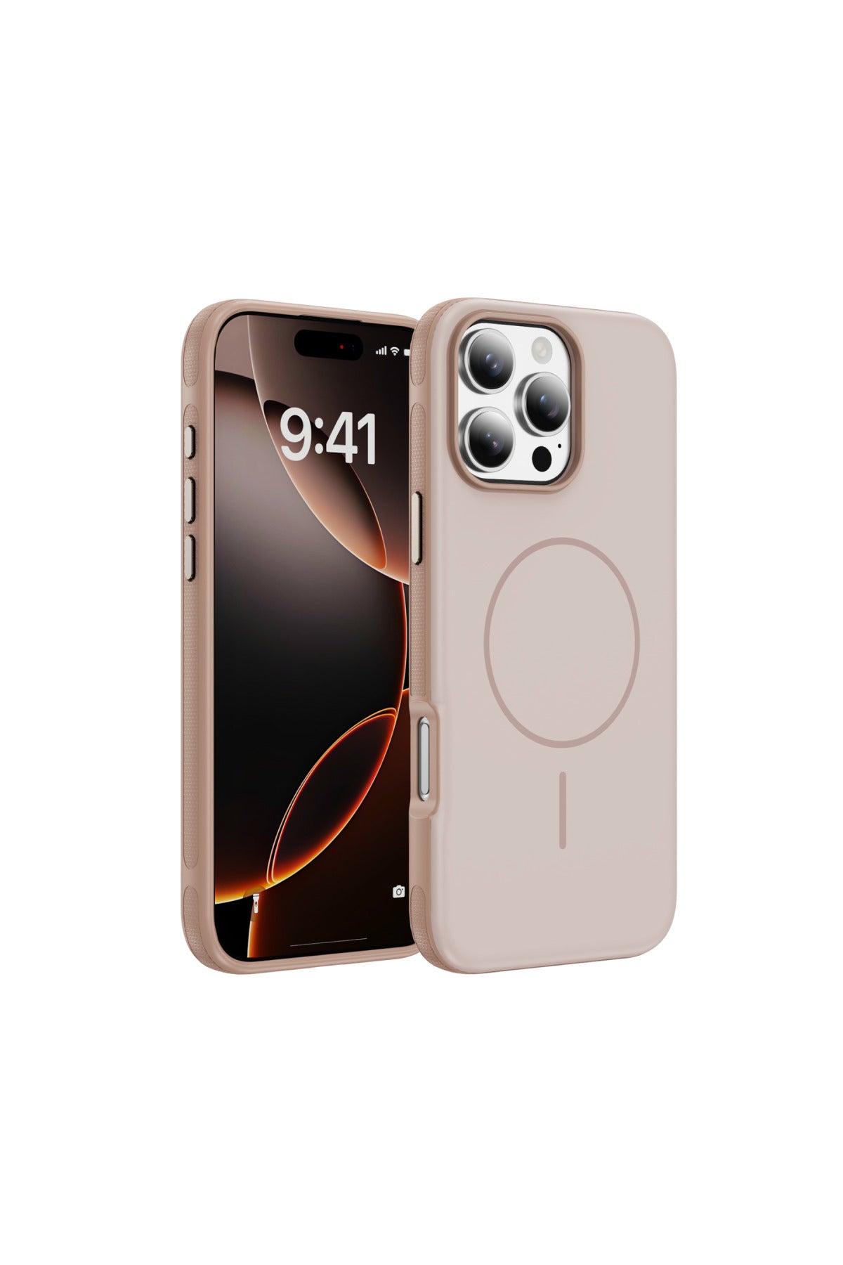 iPhone 16 Pro Max Uyumlu MagSafe Kılıf Kaymaz Mat Parmak İzi Bırakmayan Darbe Korumalı Neksa Kapak - Rose Gold