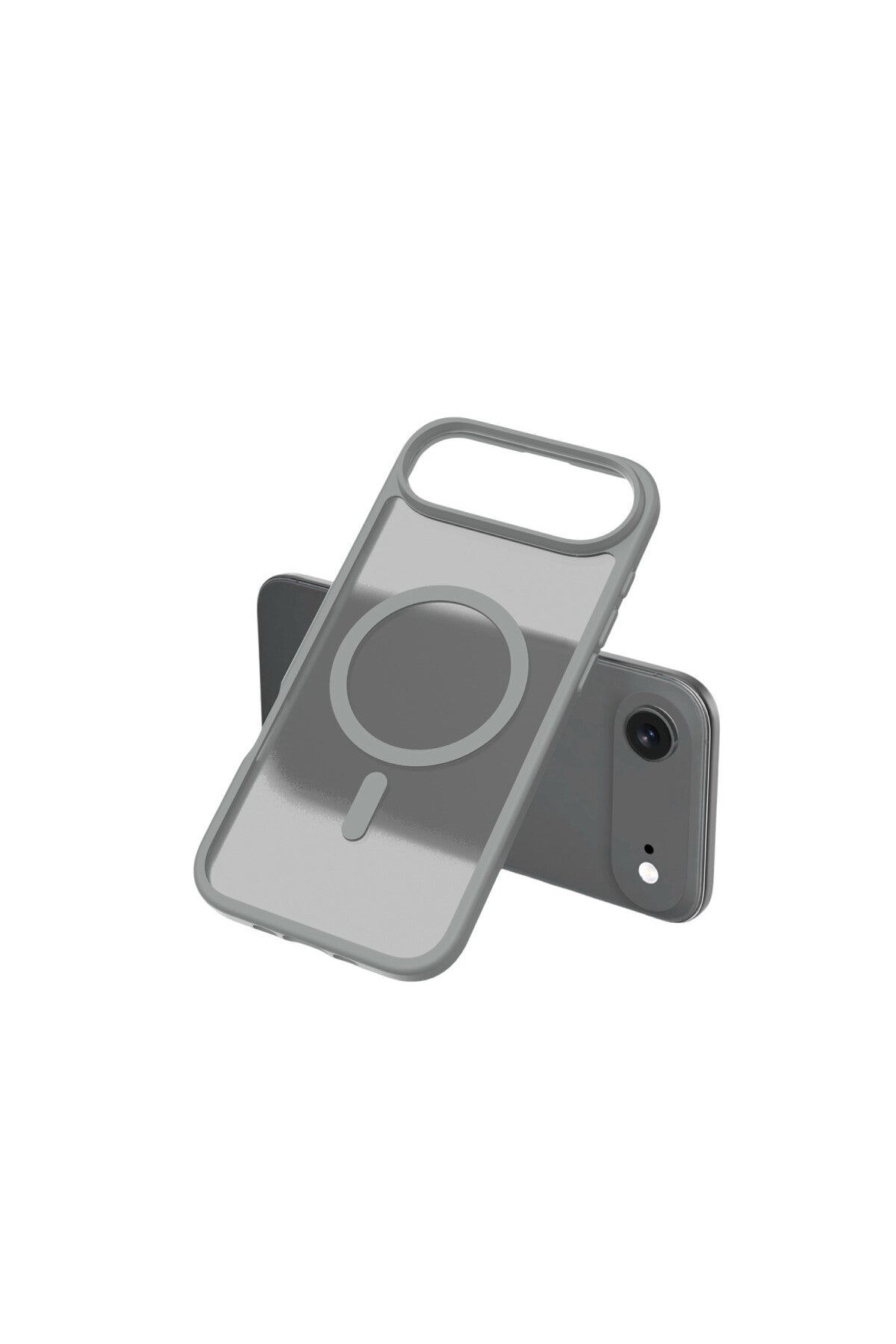 iPhone 17 Air Kılıf Premium Magsafe Şarj Özellikli Mat Transapran Jota Kapak - Titan-Gri