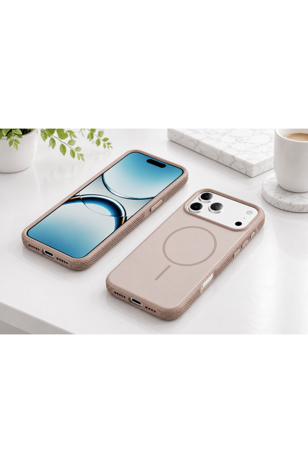 iPhone 17 Pro Max Uyumlu MagSafe Kılıf Kaymaz Mat Parmak İzi Bırakmayan Darbe Korumalı Neksa Kapak - Rose Gold