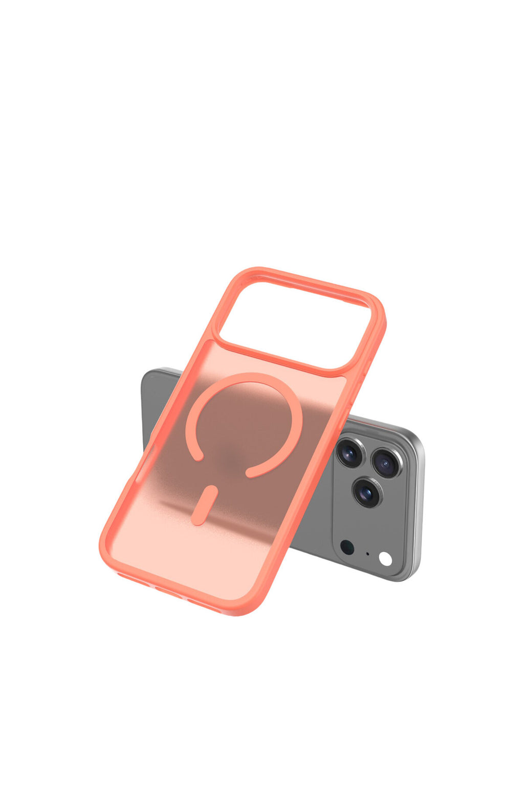iPhone 17 Pro Max Kılıf Premium Magsafe Şarj Özellikli Mat Transapran Jota Kapak - Turuncu