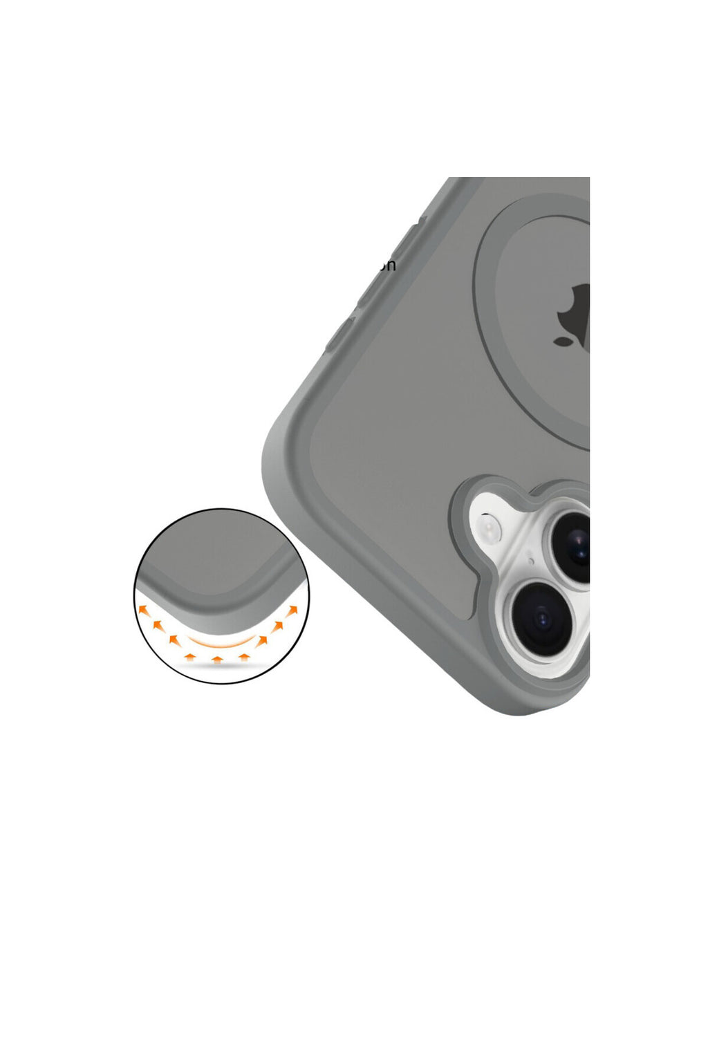 iPhone 17 Kılıf Premium Magsafe Şarj Özellikli Mat Transapran Jota Kapak - Titan-Gri