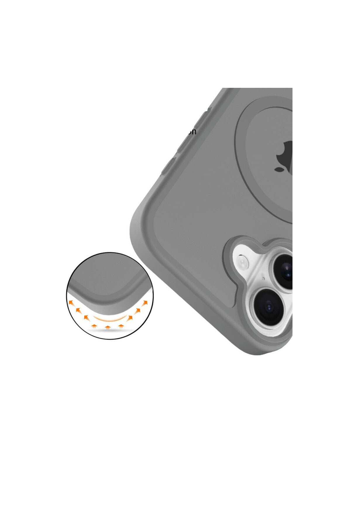 iPhone 17 Kılıf Premium Magsafe Şarj Özellikli Mat Transapran Jota Kapak - Titan-Gri